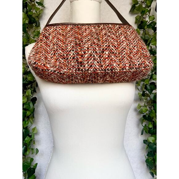 Banana Republic Y2K Leather Wool Mini Bag Purse - Picture 3 of 10